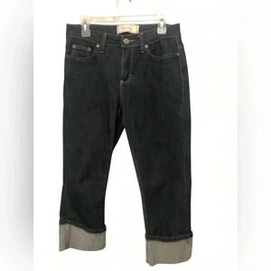 Y2K Merona Dark Wash Denim Wide Cuff Capri Size 4